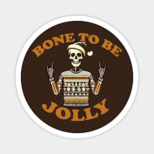 Funny Bone To Be Jolly Skeleton Christmas Sweater Magnet